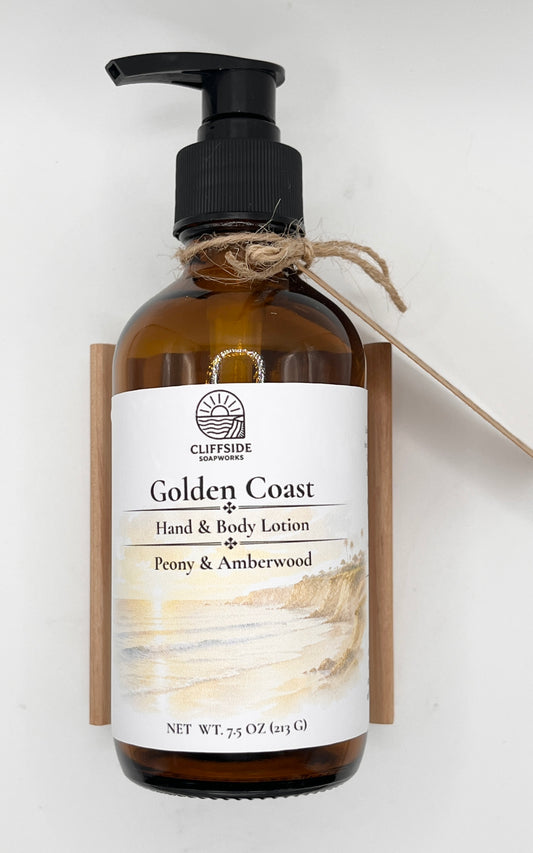 Golden Coast - Large Glass Bottle Lotion