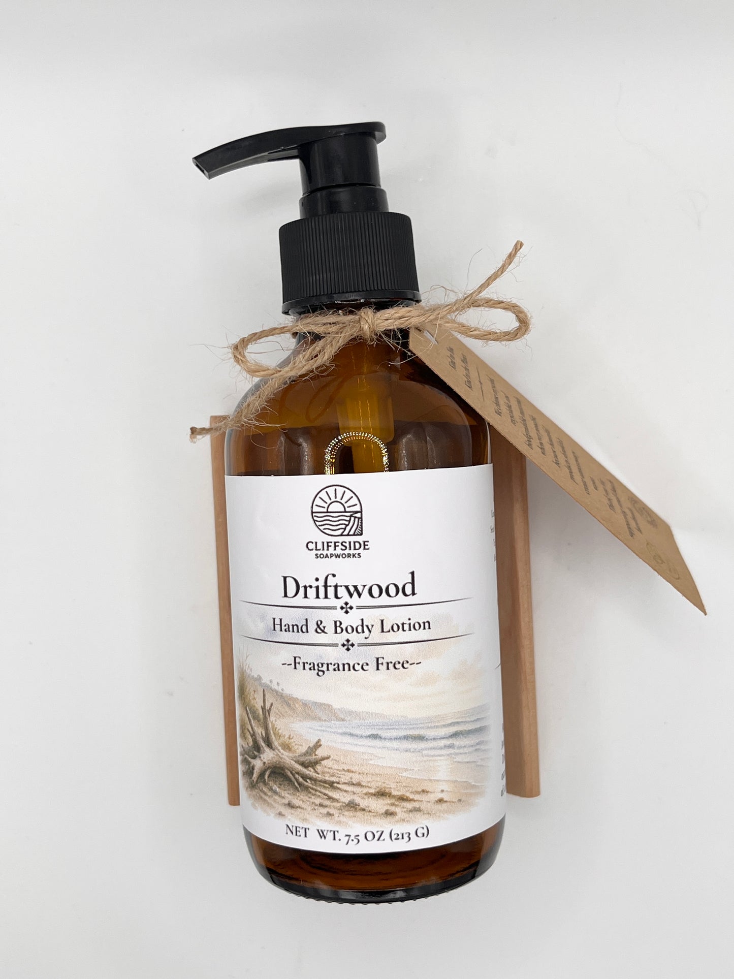 Driftwood - Fragrance Free Large Glass Bottle Lotion