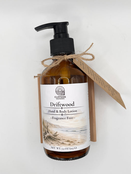 Driftwood - Fragrance Free Large Glass Bottle Lotion