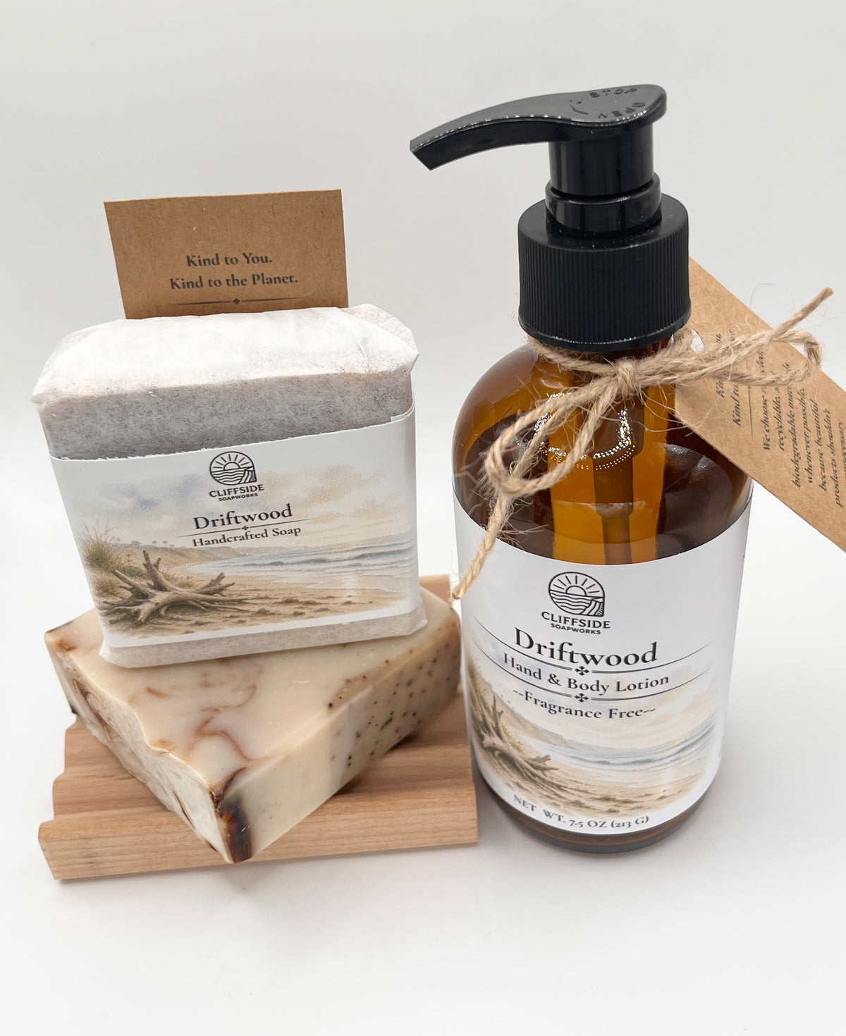 Driftwood - Fragrance Free Large Glass Bottle Lotion