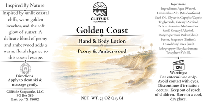 Golden Coast - Large Glass Bottle Lotion