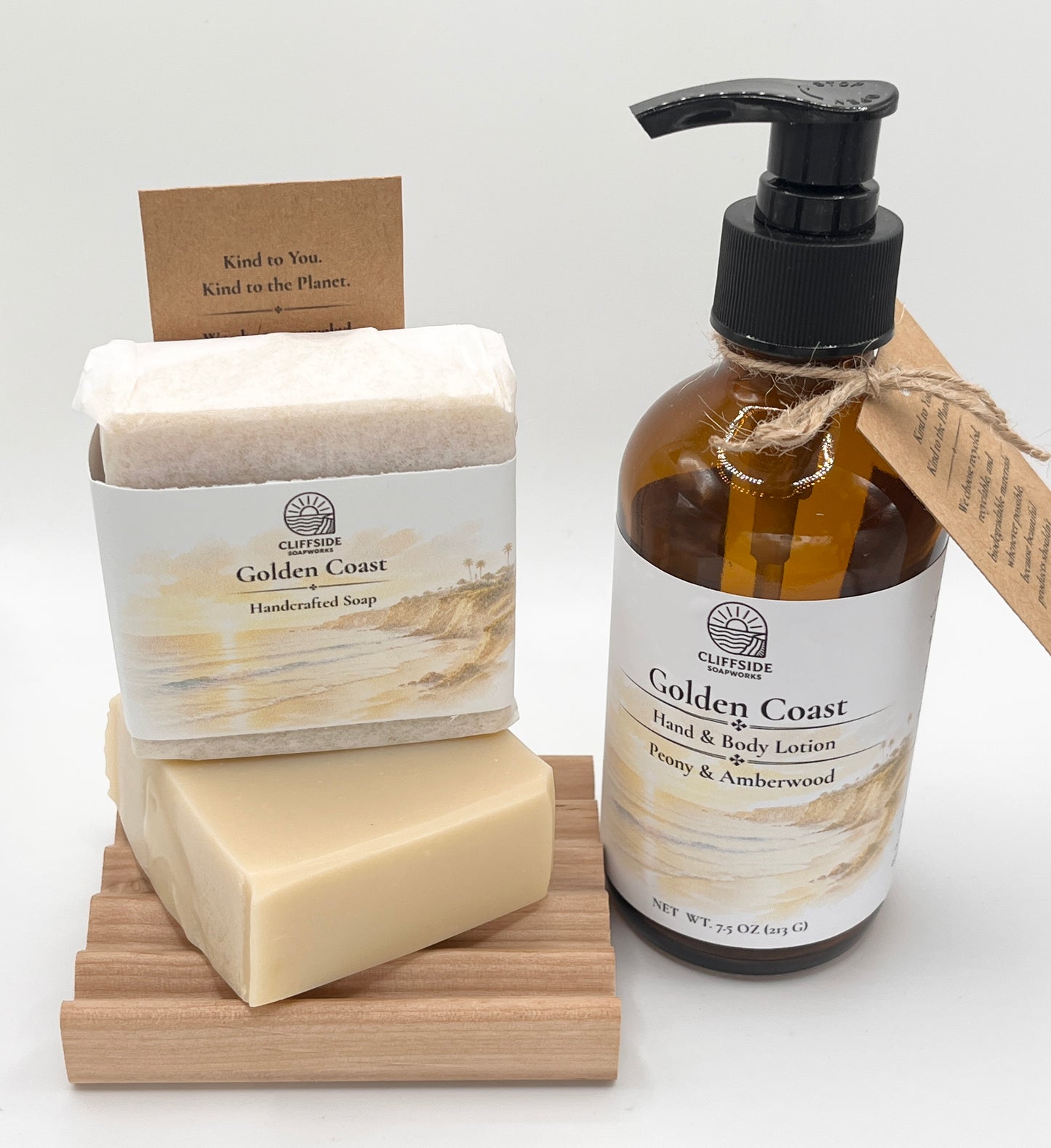 Golden Coast - Large Glass Bottle Lotion