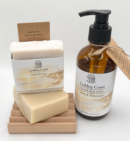 Golden Coast - Large Glass Bottle Lotion