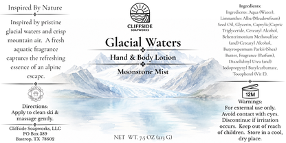Glacial Waters - Large Glass Bottle Lotion