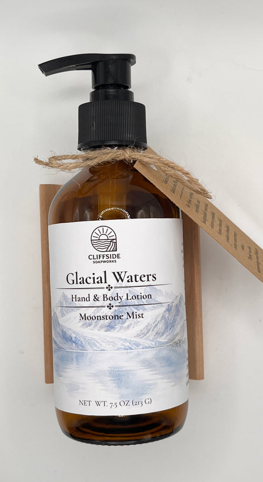 Glacial Waters - Large Glass Bottle Lotion