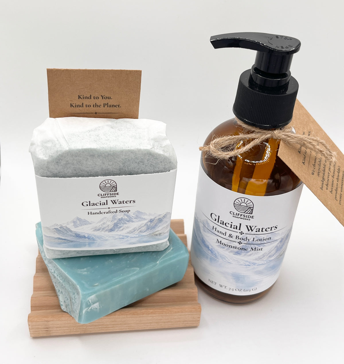 Glacial Waters - Large Glass Bottle Lotion