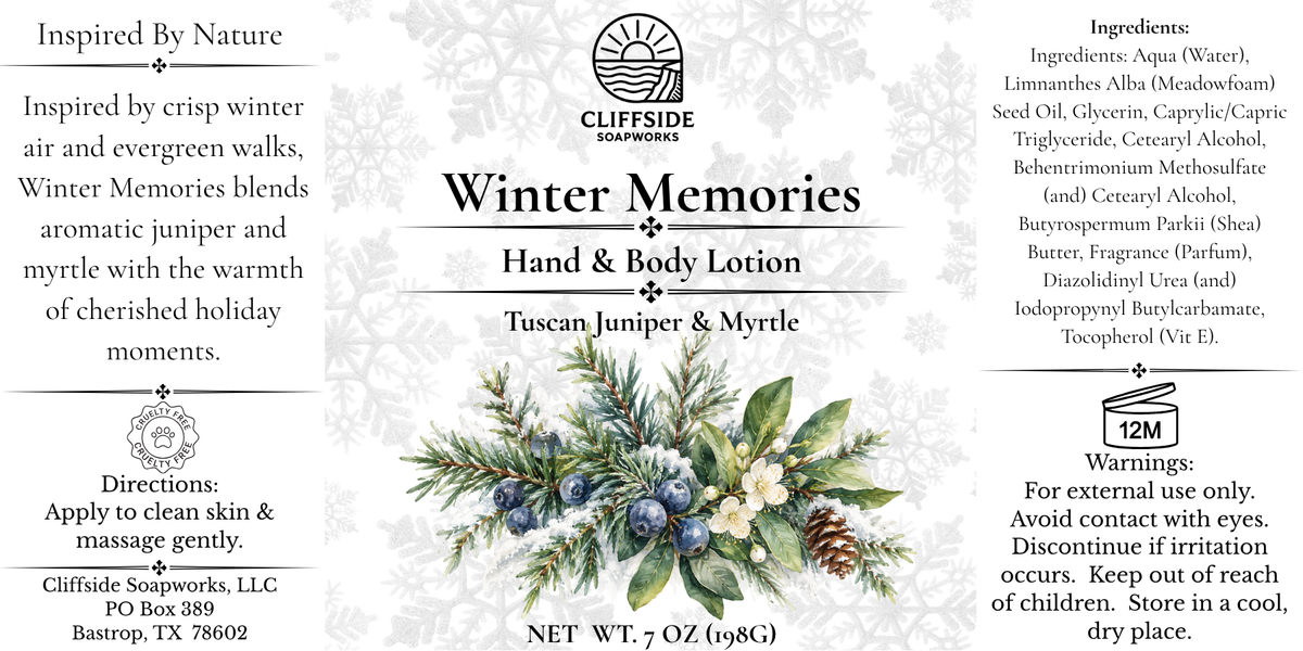 Winter Memories-Large Glass Bottle Lotion